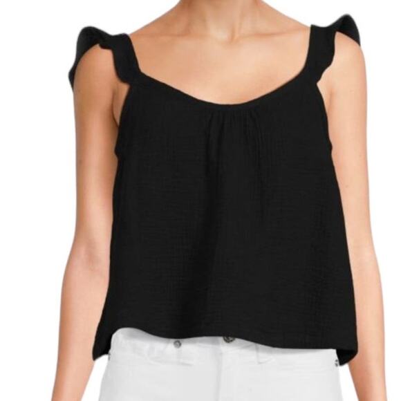 Marine Layer Tops - Marine Layer Top Jude Flutter tank top black Large L